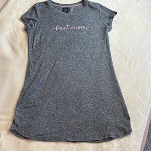 Women's LAURA ASHLEY Grey "Best Mom" in Pink Night Shirt/Night Gown/PJ